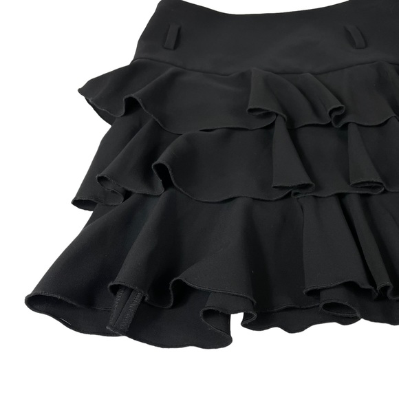 Express Design Studio Black Layered Ruffled MIDI Cocktail Skirt Spandex Blend 0 - Picture 12 of 12